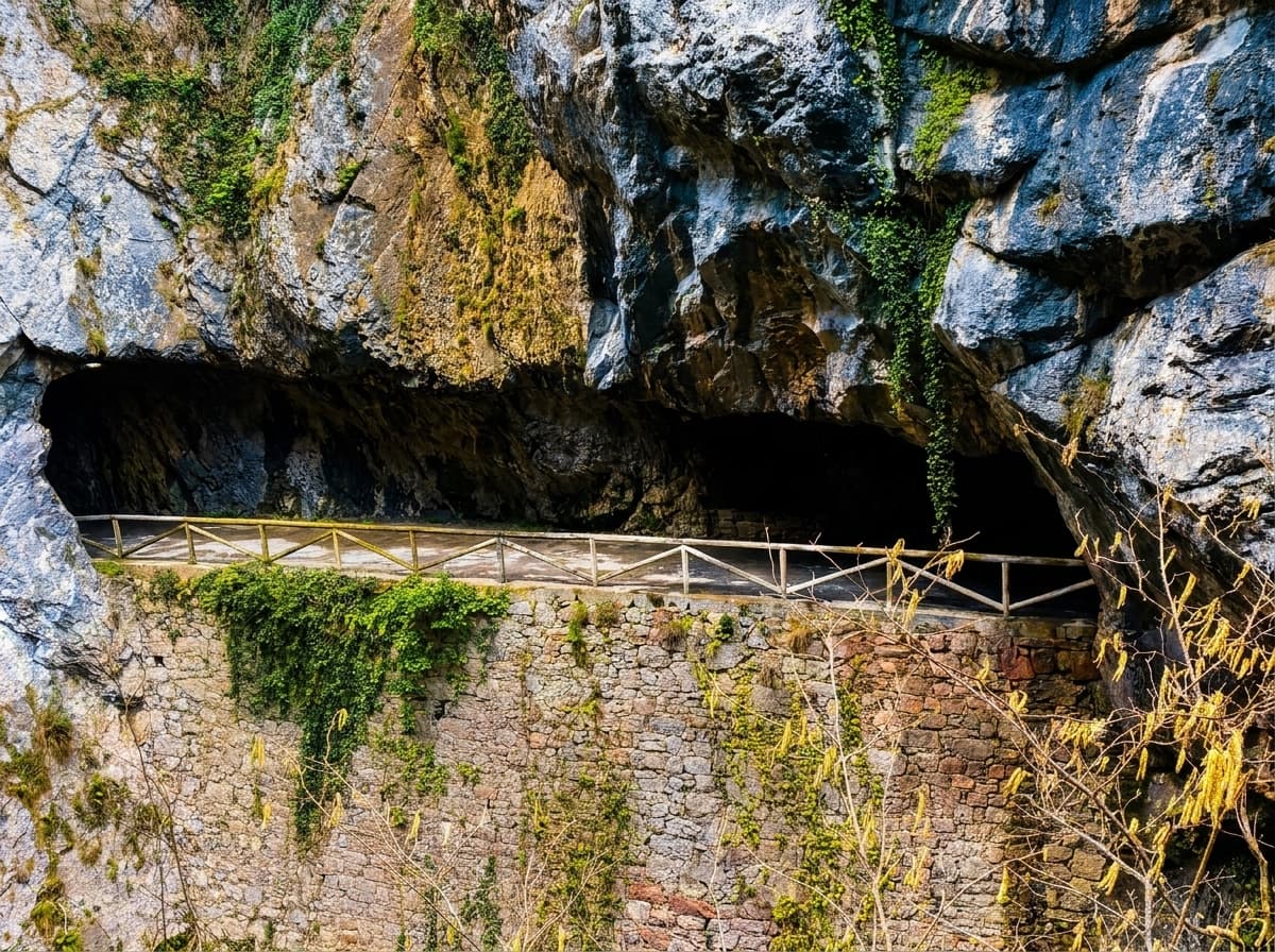 Valdecerezales gorge with vertical limestone walls