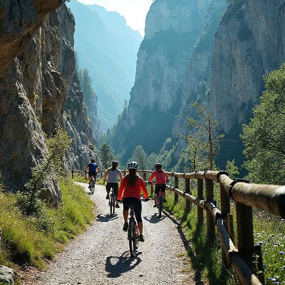Pedalea entre gigantes en la Senda del Oso